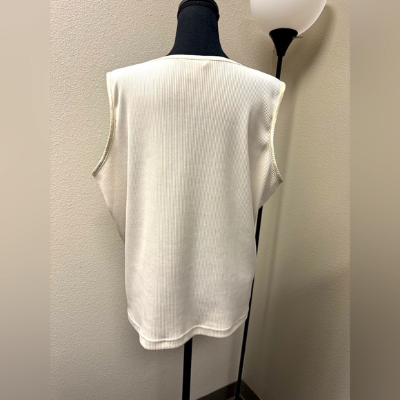 Alia Cream Sleeveless Boxy Tank Top size XL/TG - Picture 3 of 7